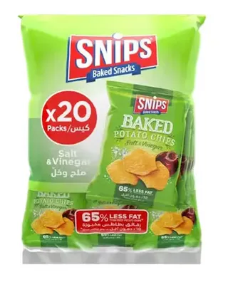 Snips Salt & Vinegar Baked Potato Chips 20X12G