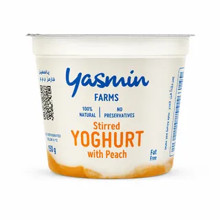 Yasmin Farms Peach Stirred Yoghurt 150G
