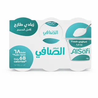 الصافي زبادي طازج كامل الدسم 6X120 جم