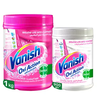 Vanish Oxi Action Multi Power Fabric Stain Remover 1Kg + Crystal White 900G
