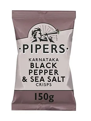 Pipers Karnataka Gluten Free Black Pepper & Sea Salt Potato Chips 150G