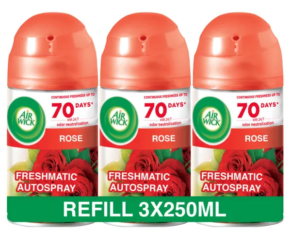 Air Wick Rose Freshmatic Auto Spray Refill 3X250Ml