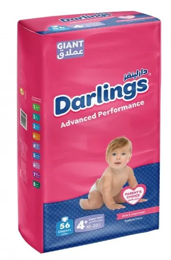 Darlings Advanced Giant Size 4+ Super Maxi Diapers (10-20 Kg) 56 Pcs