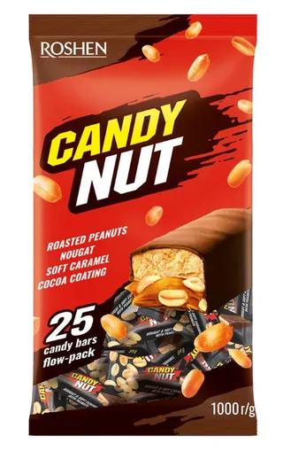 Roshen Roasted Peanuts Nougat & Soft Caramel Cocoa Coating Candy Nut 1Kg