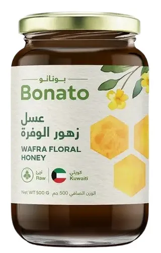 بوناتو عسل زهور الوفرة النيىء العضوي 500 جم