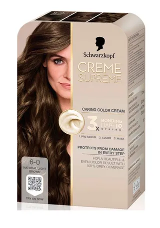 Schwarzkopf Creme Supreme 6-0 Natural Light Brown Hair Coloration