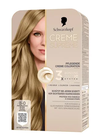 Schwarzkopf Creme Supreme 8-0 Natural Blonde Hair Coloration