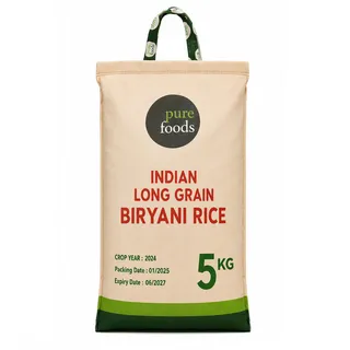 Pure Foods Indian Long Grain Biryani Rice 5Kg