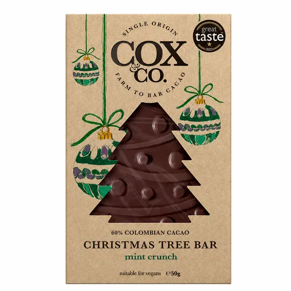 Cox & Co Christmas Tree Mint Crunch Chocolate Bar 50G