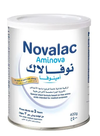 نوفالاك أمينوفا تركيبة حليب مجفف خالي من الأحماض الأمينية (0-3 سنوات) 400 جم