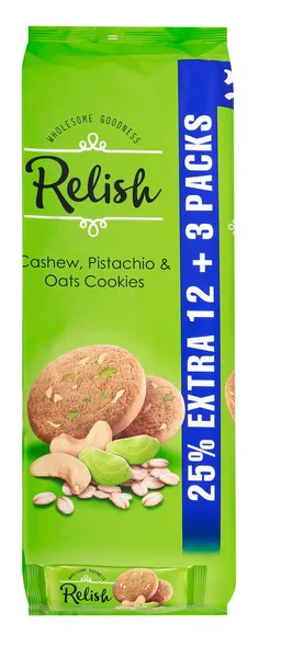 Relish Cashew, Pistachio & Oats Cookies 15X42G