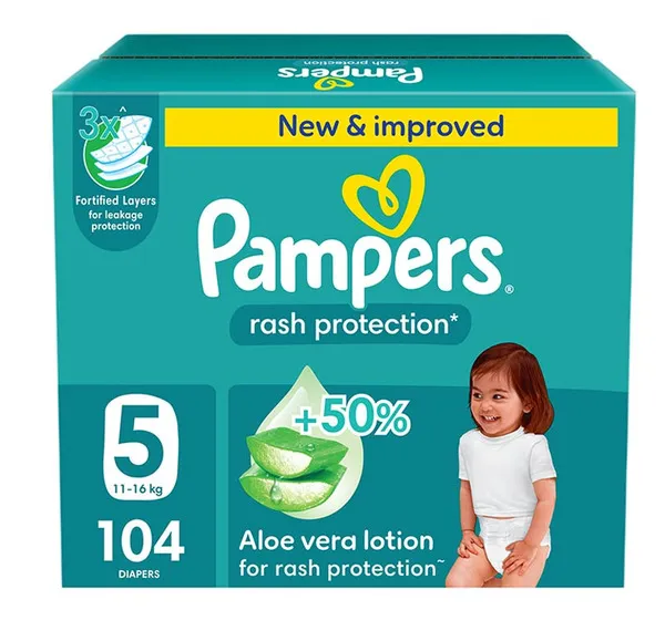 Pampers Rash Protection Taped Size 5 (11-16 Kg)