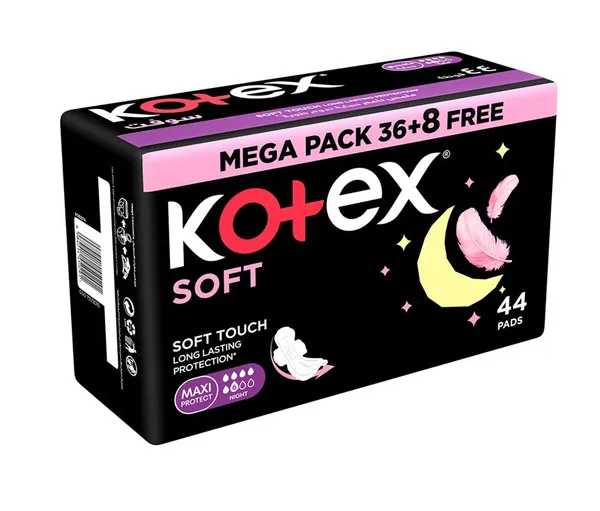 Kotex Maxi Protect Soft Night Sanitary Pads 44pcs