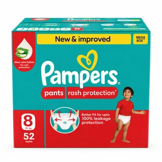 Pampers Rash Protection Size 8 Pants (19+ kg) 2X26pcs