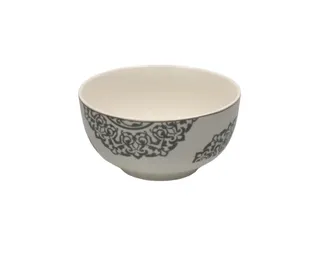 Into Home Arabesque Mosaic Silver Rim Bowl 6"