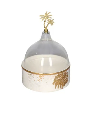 Into Home Arabesque Palms Date Bowl & Cover
