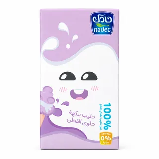 نادك حليب UHT بقطيفة الحلوى غزل البنات 125مل