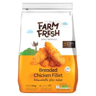 Farm Fresh Frozen Breaded Chicken Fillet 700G