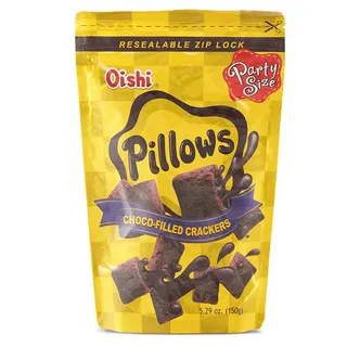 Oishi Pillows Chocolate Filled Crackers 150G