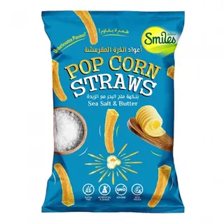 Smiles Sea Salt & Butter Pop Corn Straws 18G