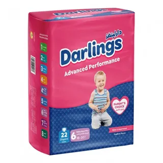Darlings Family Size 6 Extra Maxi Plus Diapers (18-30kg), 22 Pieces