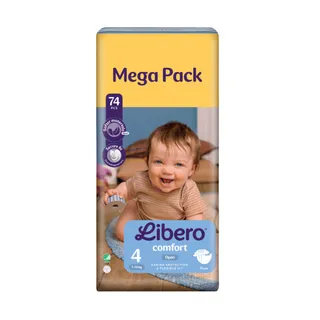 Libero Comfort Baby Diapers Mega Pack Size 4 7 14kg 74 Pcs