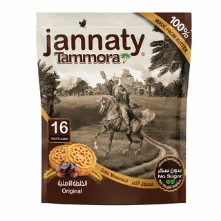 جنتي تمورة معمول تمر أصلي بدون سكر مضاف 16 جم