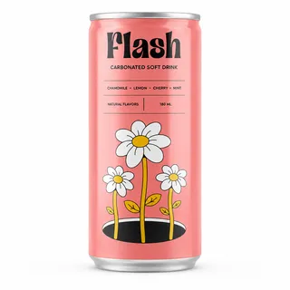 Flash Chamomile, Lemon, Cherry & Mint Soft Drink 180Ml