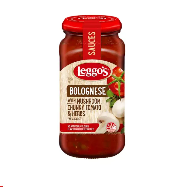 Leggo's Bolognese Mushroom Chunky Tomato & Herbs Pasta Sauce 500G