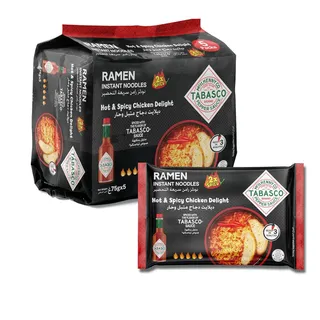 Tabasco Hot & Spicy Chicken Delight Ramen Instant Noodles 5X75G