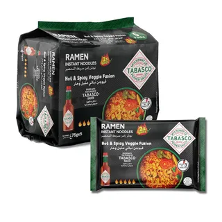 Tabasco Hot & Spicy Veggie Fusion Ramen Instant Noodles 5X75G