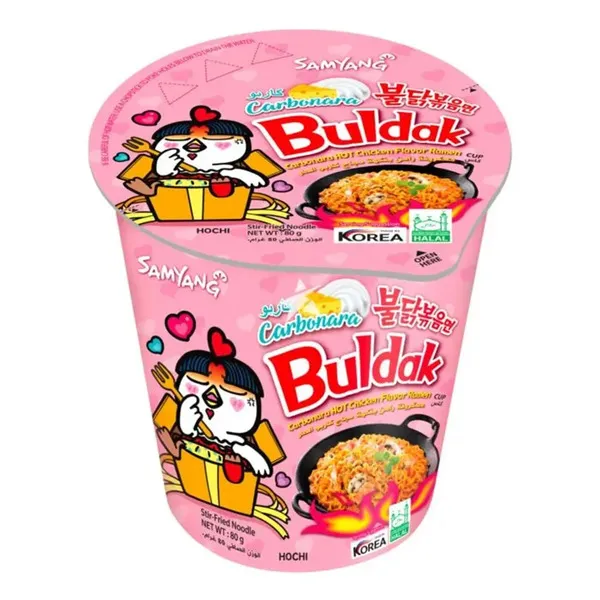Samyang Buldak Carbonara Hot Chicken Flavor Ramen Noodles Cup 80G