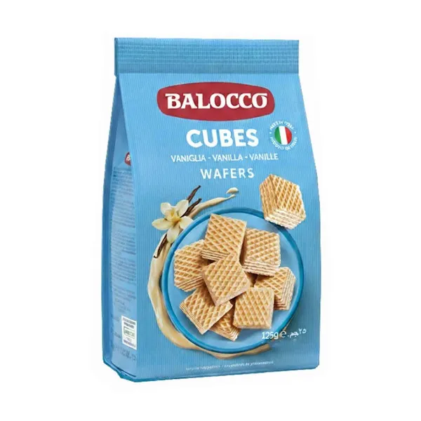 Balocco Mini Cubes Vanilla Wafer 125G