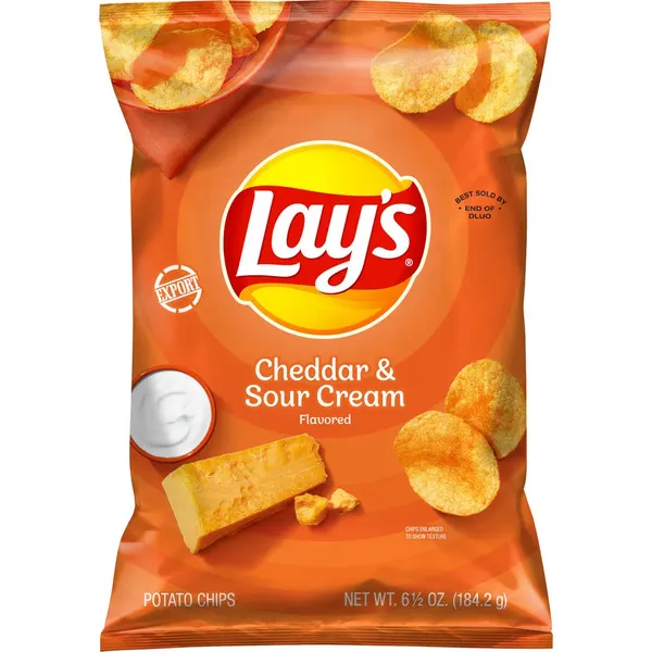 Lay's Cheddar & Sour Cream Flavored Potato Chips 184.2G