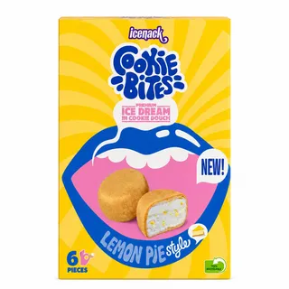 Icenack Cookie Bites Lemon Pie Ice Cream, 6x37g