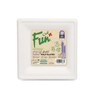Fun Bio Fibre Square Plate 8x8 inch 10 Pcs