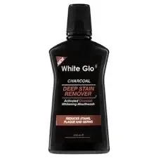 White Glo Charcoal Deep Stain Remover Mouthwash 500ml