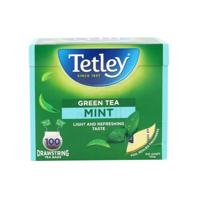 TETLEY MINTGRN TEA100BAGS 150G