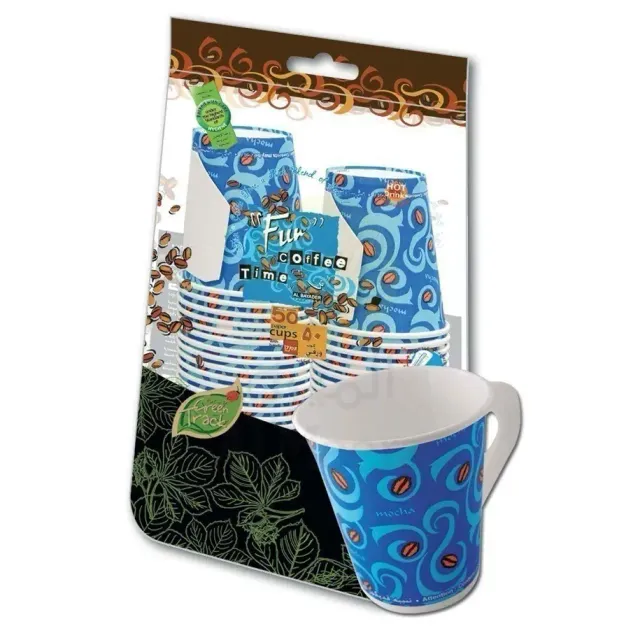 Fun Paper Cups with Handle 7oz x 50 Pcs