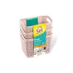 Knit Design Basket 3 Pcs Set 1.5L M-3926