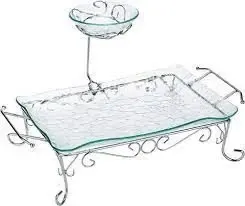 Harmony Glass Bowl with Tray, 33x12x6cm, 3 Pieces