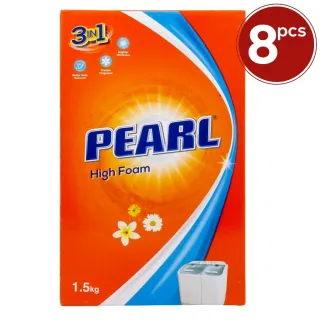 Pearl 3in1 High Foam Washing Powder 1.5kgx8 Pieces