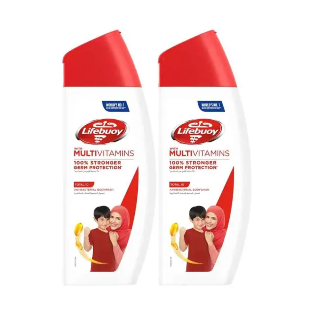 Lifebuoy Antibacterial Bodywash Total 10 With Multivitamins 300ml x2 Pieces