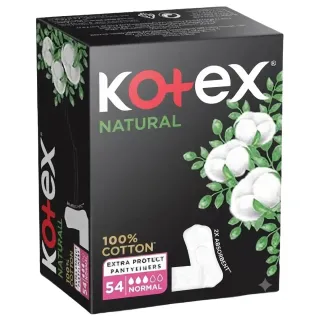 Kotex Natural Pantyliners Extra Protect 54 Pieces