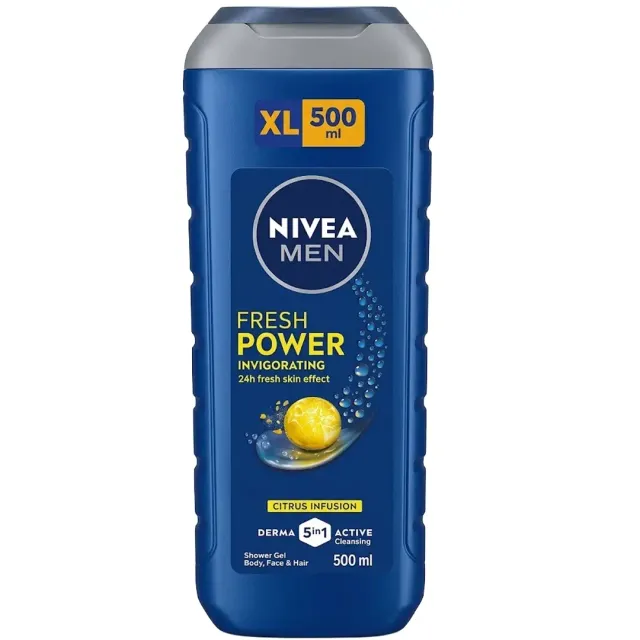 Nivea Men Shower Gel With Citrus Infusion & 5 In 1 Derma Active Cleaning 500ml