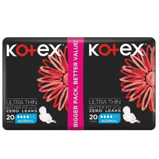 Kotex Ultra Thin Sanitary Pads with Wings 20 Pieces