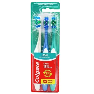 Colgate 360 Base Medium Toothbrush Pack of 3