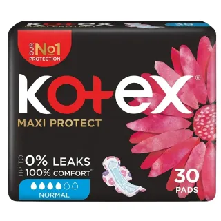Kotex Maxi Protect Sanitary Pads with Wings 30 Pieces