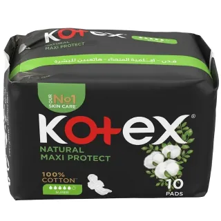 Kotex Natural Sanitary Pads with Wings Maxi Protect 10 Pieces