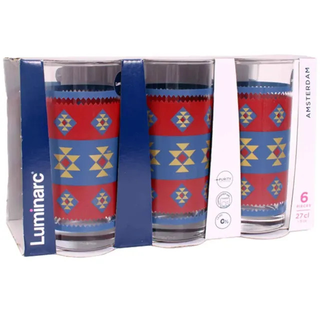 Luminarc Tumbler Raqia High Ball Glass Set 27 cl 6 Pieces